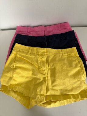 J. Crew Women's Shorts Trio - Yellow, Navy, Pink